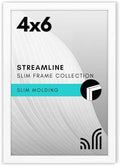 Americanflat 4x6 Picture Frame with Shatter-Resistant Glass - Streamline Collection - Thin Border Photo Frame for Tabletop and Wall Display - Hanging Hardware and Easel Stand Included - White by Americanflat