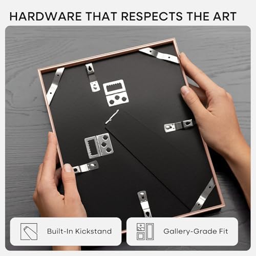 Homeforia A5 Rose Picture Frame, High-End Metal, A6 Mat, Glass - Image 5