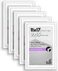 Americanflat 11x17 Picture Frame 5-Pack - Matted to 9x15 - White by Americanflat