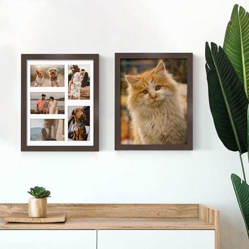 DUENPY 11x14 Collage Frame For 5 4x6 Photos Walnut - Image 7