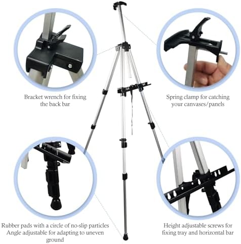 NS JYMB Easel Stand for Sign and Painting, 17-66 Inch Adjustable, Silver - Image 6