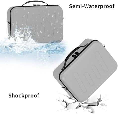Hard Shell Camera Case Compatible with Canon EOS Rebel T7/R50/R100 and More DSLR & Mirrorless Cameras – Portable Travel Bag with Adjustable Dividers, Mesh Pocket & Shoulder Strap (Grey) - Image 3