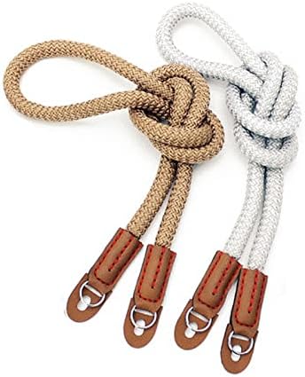 DOROM Vintage Handmade Cotton Leather Rope Camera Neck Strap for Micro Single and DSLR Camera Long Silver - Image 5