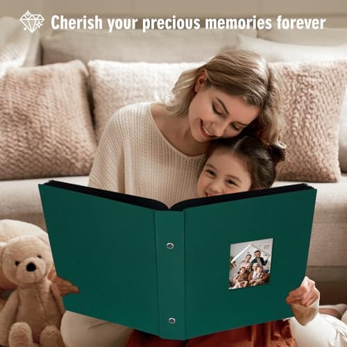 Artmag Fabric Photo Album 4x6 400 Large Capacity for Family Wedding Anniversary Linen Album Holds 400 Vertical Photos (400 Pockets, Dark Green) - Image 5