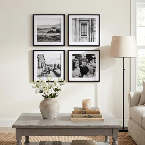 Americanflat 15x15 Picture Frame - Matted to 12x12 - Slim Molding - Black - Image 6