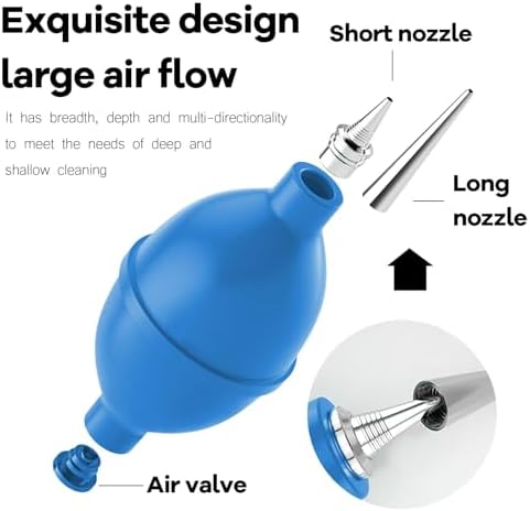 Strong Air Blower Blaster Pump Dust Cleaner Include Micro Fiber Cleaning Cloth, Bulb Blower for Digital SLR Lens Sensor LCD Screens Musical Instruments Keyboards Telescope Filtersl(Blue) - Image 3