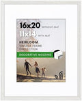 Americanflat 16x20 Vintage Picture Frame - Matted to 11x14 - White by Americanflat
