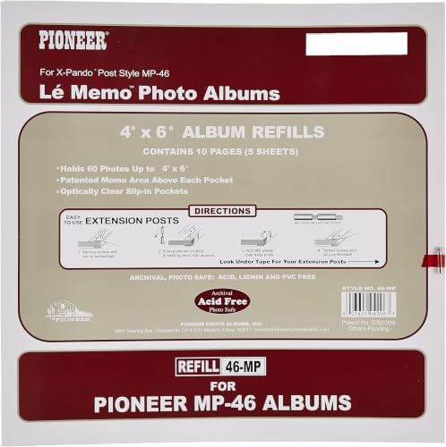 Pioneer Memo Pocket Album Refill 4-Inch by 6-Inch for mp-46 albums (Pack of 5) by PioneerPhotoAlbums