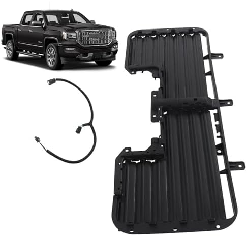 Front Radiator Active Grille Shutter Control Assembly w/Motor Fit For 2017 2018 2019 Chevrolet Silverado 1500/GMC Sierra 1500,Factory Style,Black by SUDAMONA