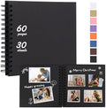 RECUTMS 8 x 8 Inch Small DIY Scrapbook Photo Album 60 Pages Hardcover Black by RECUTMS
