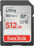 SANDISK 512GB Ultra SDXC UHS-I Memory Card - Up to 150MB/s, C10, U1, Full HD, SD Card - SDSDUNC-512G-GN6IN by Unknown