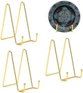 3 Pack 8 Inch Plate Stands for Display, Plate Holder Display Stand, Picture Frame Stand Black Metal Frame Holder Stands for Book,Small Easel,Decorative Plate,Photo and Platter,Tabletop Art-gold by Kruodop