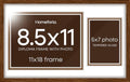 Homeforia 11x18 Brown Oak Diploma Frame, High-End Wood, 8.5x11 & 5x7 Mat by Homeforia