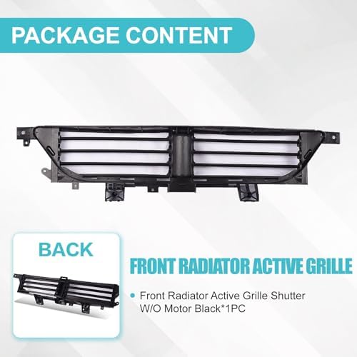 Front Radiator Active Grille Shutter W/O Motor Compatible with Dodge Dart 2013 2014 2015 2016 Grille Air Control Shutter Black Replacement for 68302653AB CH1206112 - Image 7