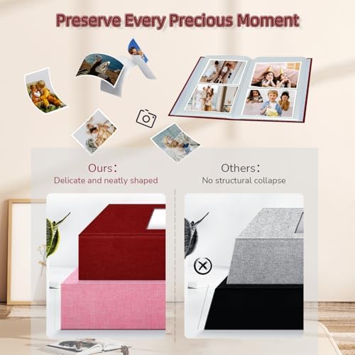 popotop Photo Album 4x6-200 Photos Photo Books with 200 Horizontal Pockets,Linen Cover Albums for Family Wedding Anniversary Baby Vacation Pictures - Image 5