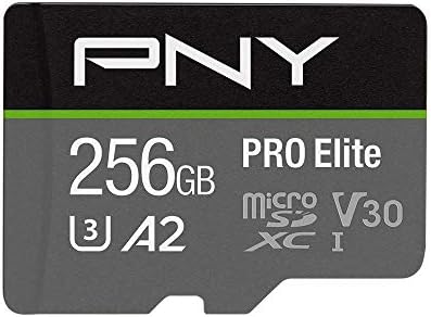 PNY 256GB PRO Elite C10 U3 V30 A2 microSDXC Flash Memory Card, 4K UHD by PNY