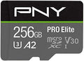 PNY 256GB PRO Elite C10 U3 V30 A2 microSDXC Flash Memory Card, 4K UHD by PNY
