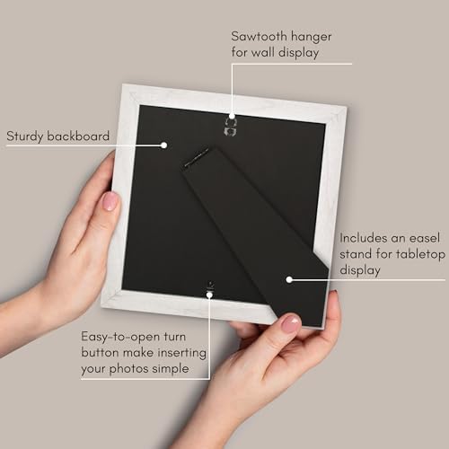 Americanflat 8x8 Picture Frame - Matted to 5x5 - Engineered Wood - White - Image 5