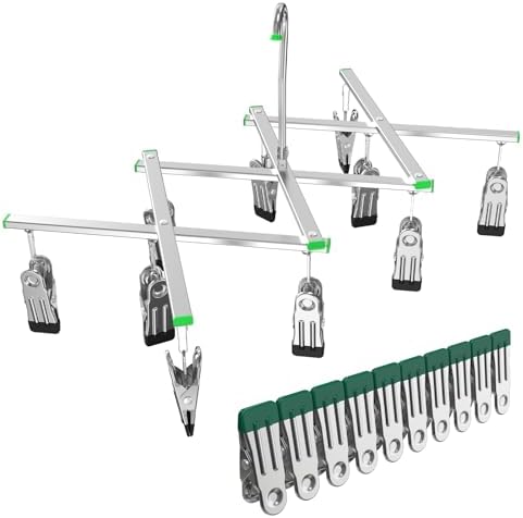 Darkroom Film Negative Drying Hanging Rack Frame Foldable Hanger Windproof 10 Clips for 35mm 120 4x5'' Film by eTone