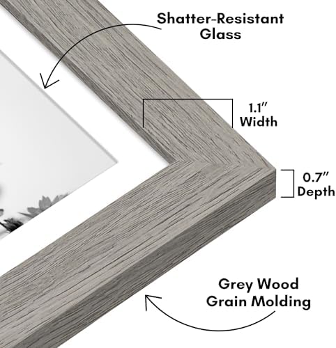 Americanflat 5x7 Picture Frame - Matted to 4x6 - Grey Wood - Image 3