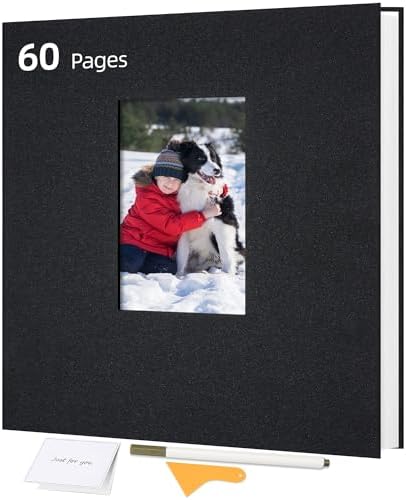 Self Adhesive Photo Album, 60 Pages, 13.2x12.8 Inch, Black by Remowith