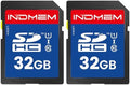 32GB SD Card, 2 Pack SDHC Memory Cards UHS-I U1 Class 10 High-Speed Full HD Video, Secure Digital Cards Compatible with Cameras, HD Camcorders, DSLR and PC, 32GB(2pc) by elecacc