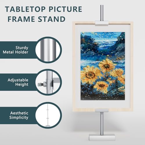 31.5"H Adjustable Tabletop Picture Frame Stand, Tabletop Easel Stand,Silver - Image 6