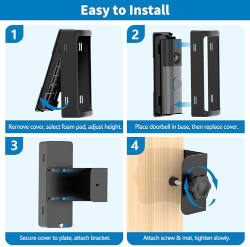 2Pack Anti-Theft Ring/Blink Doorbell Mount for 2026 Ring Battery Doorbell/Plus/Pro (2nd Gen), No-Drill Camera Doorbell Kits, Non-Blocking Motion Sensor, Accessories for Apartment & Rental - Image 7