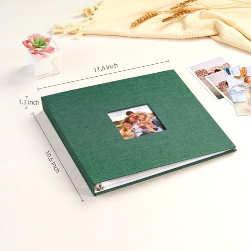 Mublalbum 10x10 Inch 3 Ring DIY Scrapbook Photo Album 40 Pages, Dark Green - Image 2