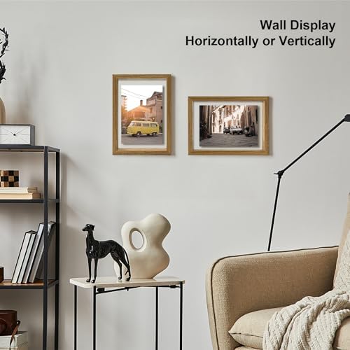 Egofine 5x7 Floating Frames Set of 2, Double Plexiglass Picture Frame, Made of Solid Wood Display Any Size Photo up to 5x7, Wall Mount or Tabletop Standing, Carbonized - Image 6