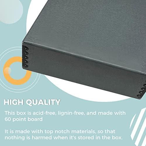 Golden State Art, Drop Front Archival Storage Box, Gray, 9.75x12.75x3 Inch - Image 5