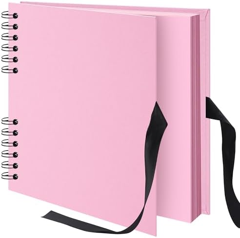 Scrapbook Photo Album DIY 8x8 Inch Thick Kraft 40 Pages Pink by Remowith