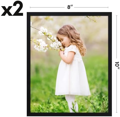 Americanflat 8x10 Picture Frame 2-Pack - Slim Molding - Black - Image 2