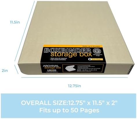 Lineco, Archival Tan 3-Ring Binder Album Box, 12.75x11.5x2 Inch - Image 2
