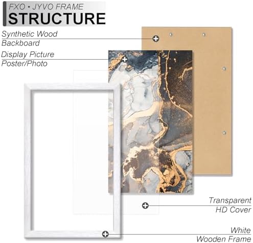 6x10 Picture Frame Set of 2 White Engineered Wood Tabletop/Wall Hanging - Image 3