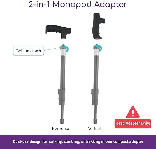 Monopod Handle Adapter Walking Stick Cane Monopod Head Attachment Converter Trekking Pole Handle Grip for Hiking Climbing Photography - Image 4