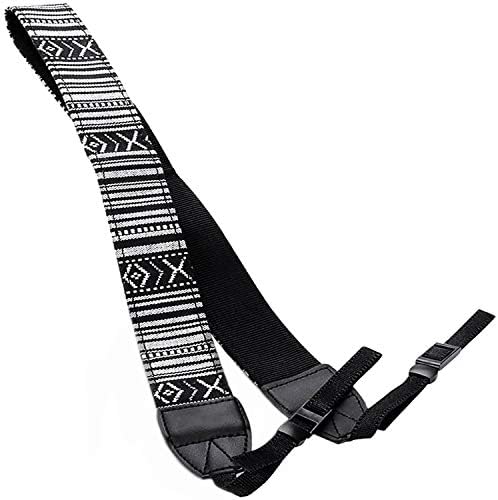 Camera Strap Canvas BlackWhite Shoulder Strap with Release Buckles - Image 4