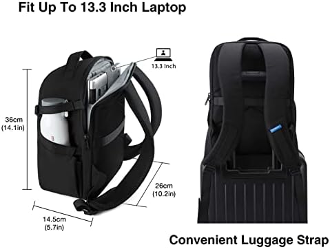 BAGSMART Small Camera Bag Backpack, DSLR SLR Camera Case Fits 13.3 Inch Laptop, Waterproof Photography Backpacks with Rain Cover Tripod Holder for Women Men, Black - Image 2
