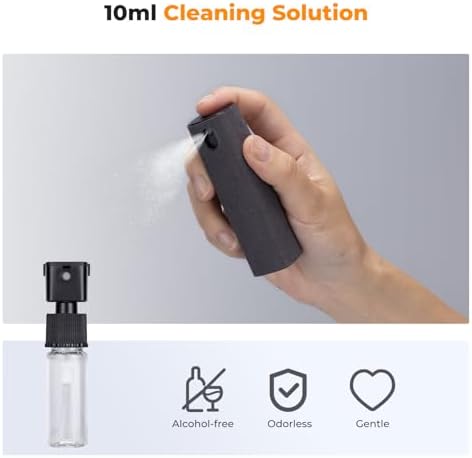 K&F CONCEPT 2-in-1 Screen Cleaning Tool, Includes 20ml Liquid, Grey & Pink - Image 5
