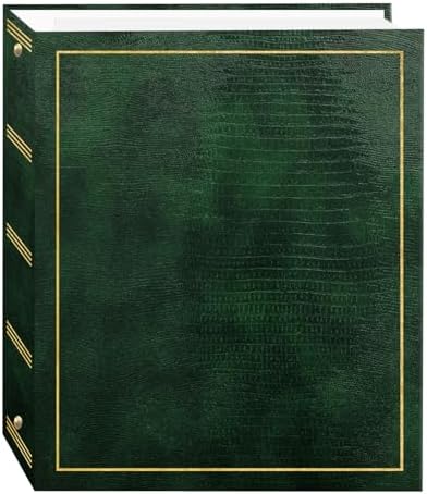 Magnetic Self-Stick 3-Ring Photo Album 100 Pages (50 Sheets), Hunter Green by PioneerPhotoAlbums