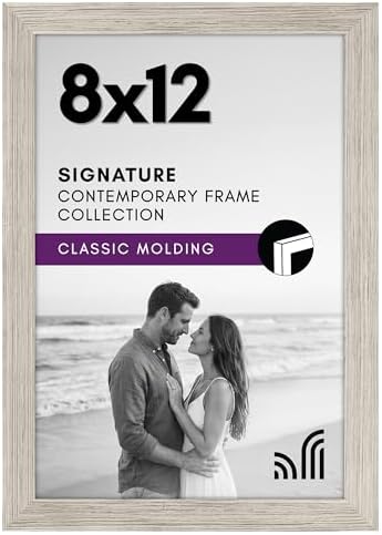 Americanflat 8x12 Picture Frame with Shatter-Resistant Glass - Signature Collection - Gallery-Style Frames Made of Engineered Wood - Photo Frame for Tabletop and Wall Display - Driftwood by Americanflat