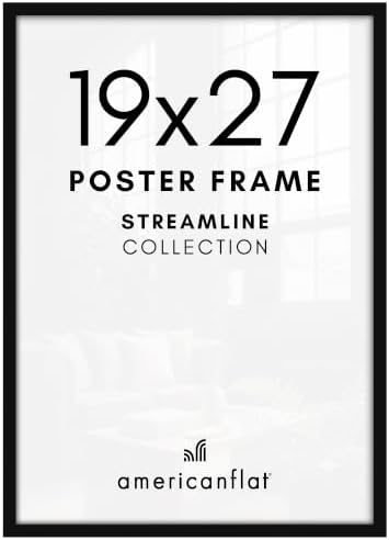 Americanflat 19x27 Poster Frame - Slim Molding - Black by Americanflat