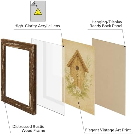 puthiac 8x10 Rustic Farmhouse Picture Frame, Warm Walnut, 1 Pack - Image 2