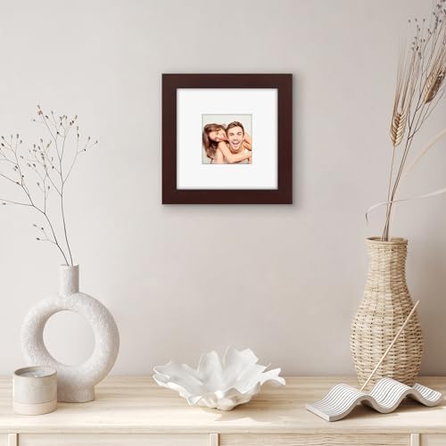 Americanflat 8x8 Picture Frame - Matted to 4x4 - Engineered Wood - Mahogany - Image 6