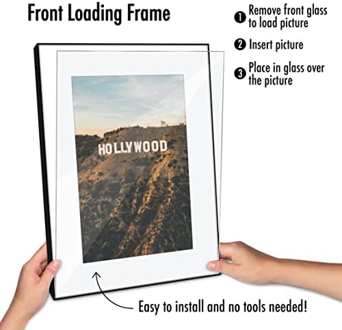 Americanflat 12x16 Picture Frame 3-Pack - Matted to 8x12 - Black - Image 6