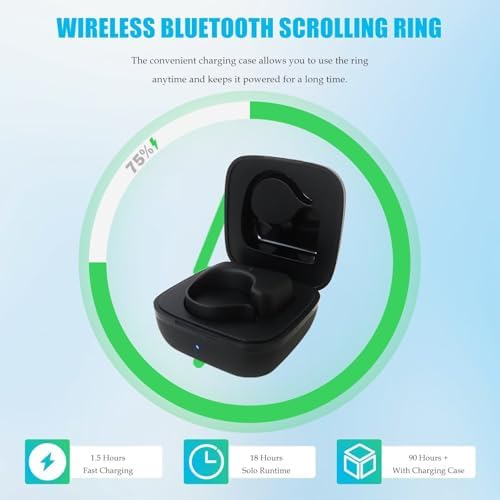 Wireless Scrolling Ring Remote, Bluetooth Camera Control for TIK*Tok for Android and Fit Ideal for iPhone - Black - Image 3