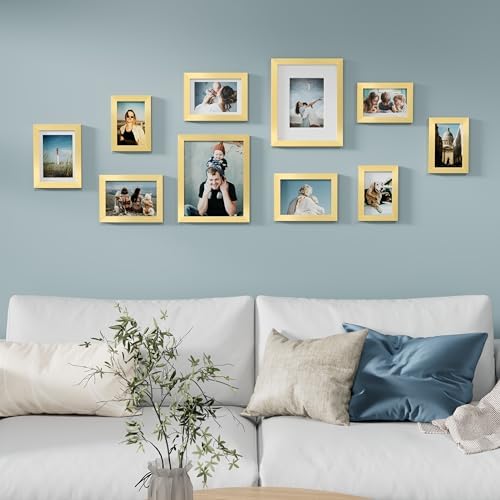 Vittanly 10 Pack Picture Frames Collage Wall Decor, Gold - Image 3