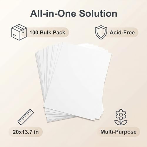 100 Sheets Acid-Free Tissue Paper, 20x13.7in White Archival Tissue Paper Bulk, Acid Free Wrapping Paper for Gift Wrapping, Clothing Storage, Protecting Photos, Crafts & More - Image 5