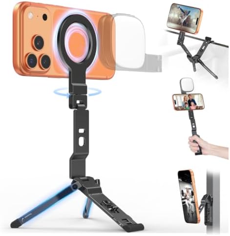 OMOTON TP03 [Ultra-Slim] 360° Rotating for MagSafe Tripod Stand with Hook by OMOTON
