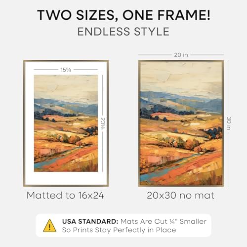 Homeforia 20x30 Bronze Picture Frame, High-End Metal, 16x24 Mat, Glass - Image 2